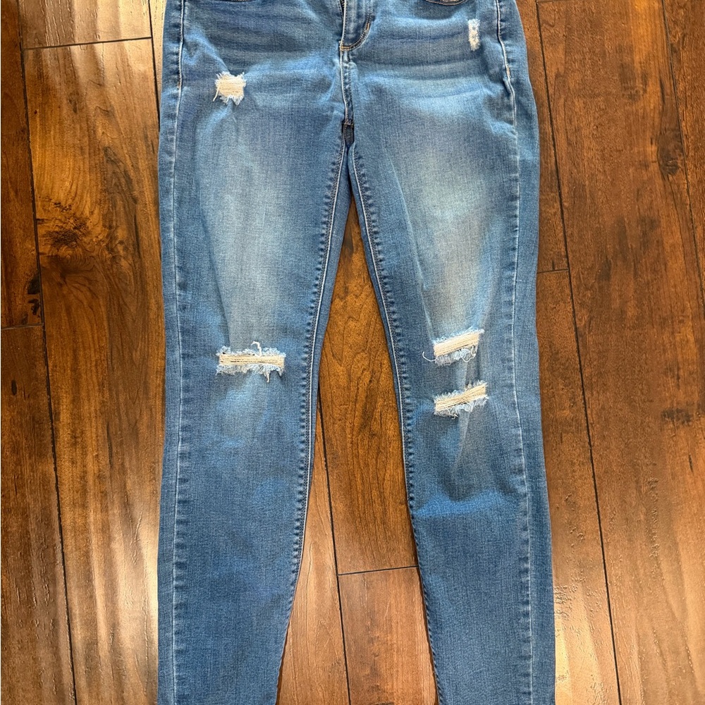 Harper Light Blue Distressed Skinny Jeans